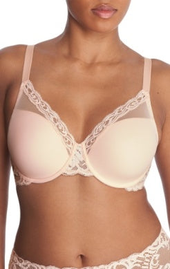 Feathers Full Figure Contour Underwire Bra - Seashell