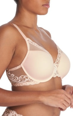 Feathers Full Figure Contour Underwire Bra - Seashell