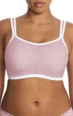 Yogi Contour Convertible Sports Bra - Pink Velvet Heather/Light Ivory