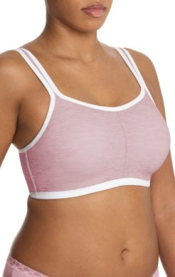Yogi Contour Convertible Sports Bra - Pink Velvet Heather/Light Ivory