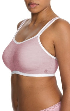 Yogi Contour Convertible Sports Bra - Pink Velvet Heather/Light Ivory