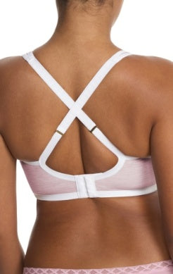 Yogi Contour Convertible Sports Bra - Pink Velvet Heather/Light Ivory