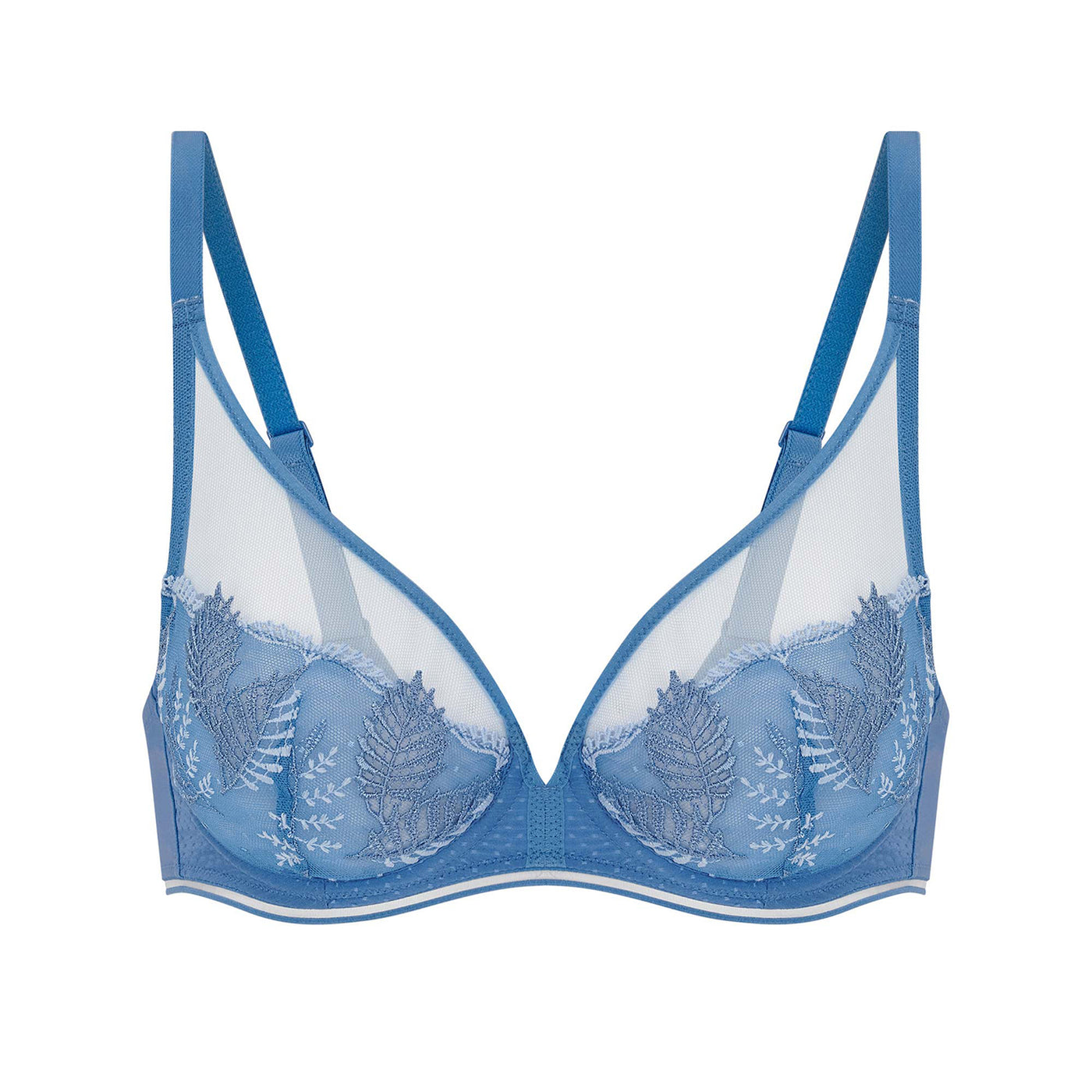 Bloom Full Cup Plunge Bra - Denim