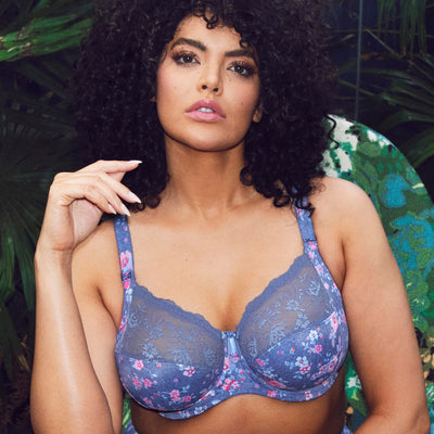 Morgan Stretch Banded Bra - Denim Floral