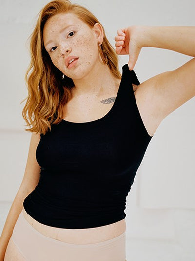 SoftStretch Smooth Tank Top - Black