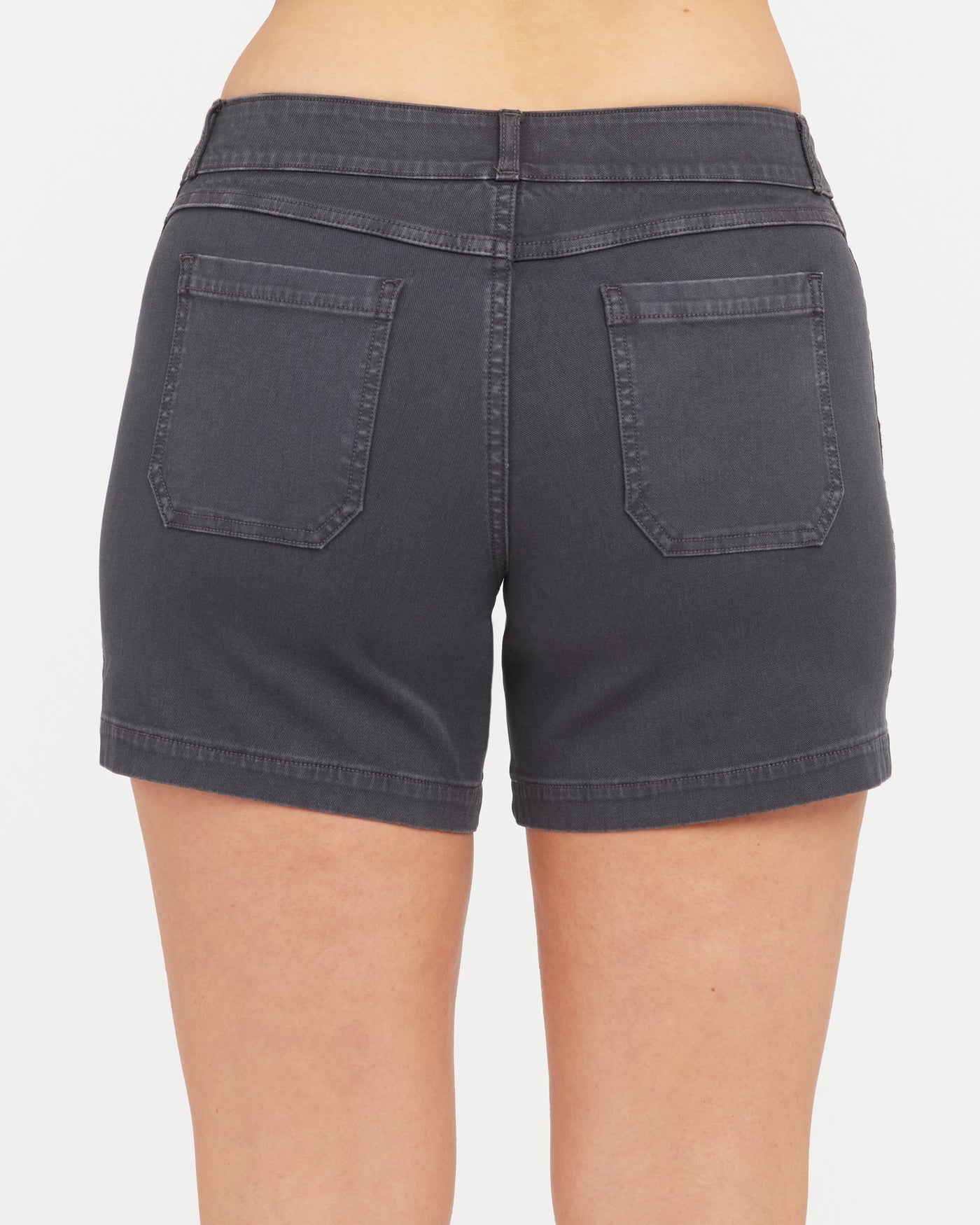 SPANX Stretch Twill Shorts, 6" - Washed Black