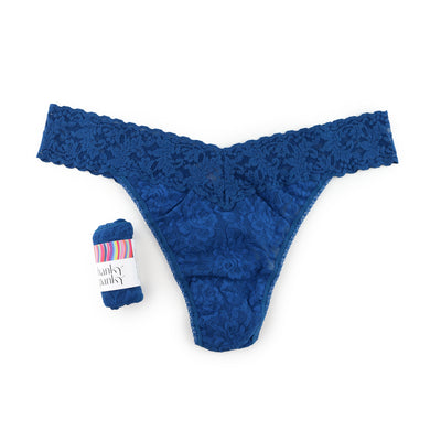 Signature Lace Original Rise Thong - Beguiling Blue