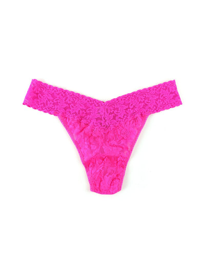Signature Lace Original Rise Thong - Passionate Pink