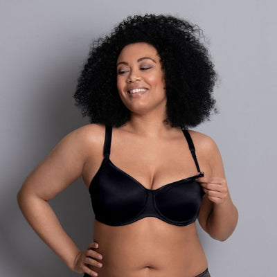 Basic Microfiber Underwire Nursing Bra- Black