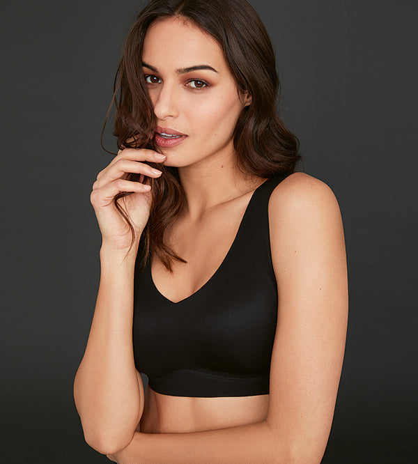 Essentials Seamless Solid Bralette- Black