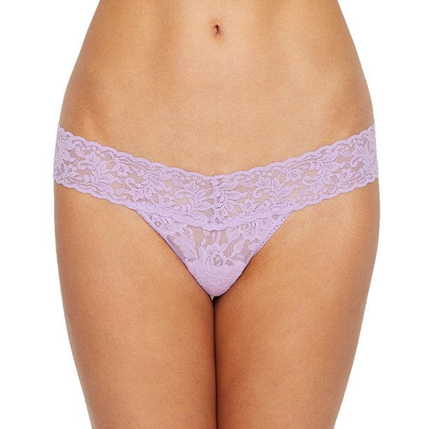 Signature Lace Low Rise Thong - Lavender