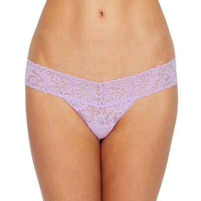 Signature Lace Low Rise Thong - Lavender