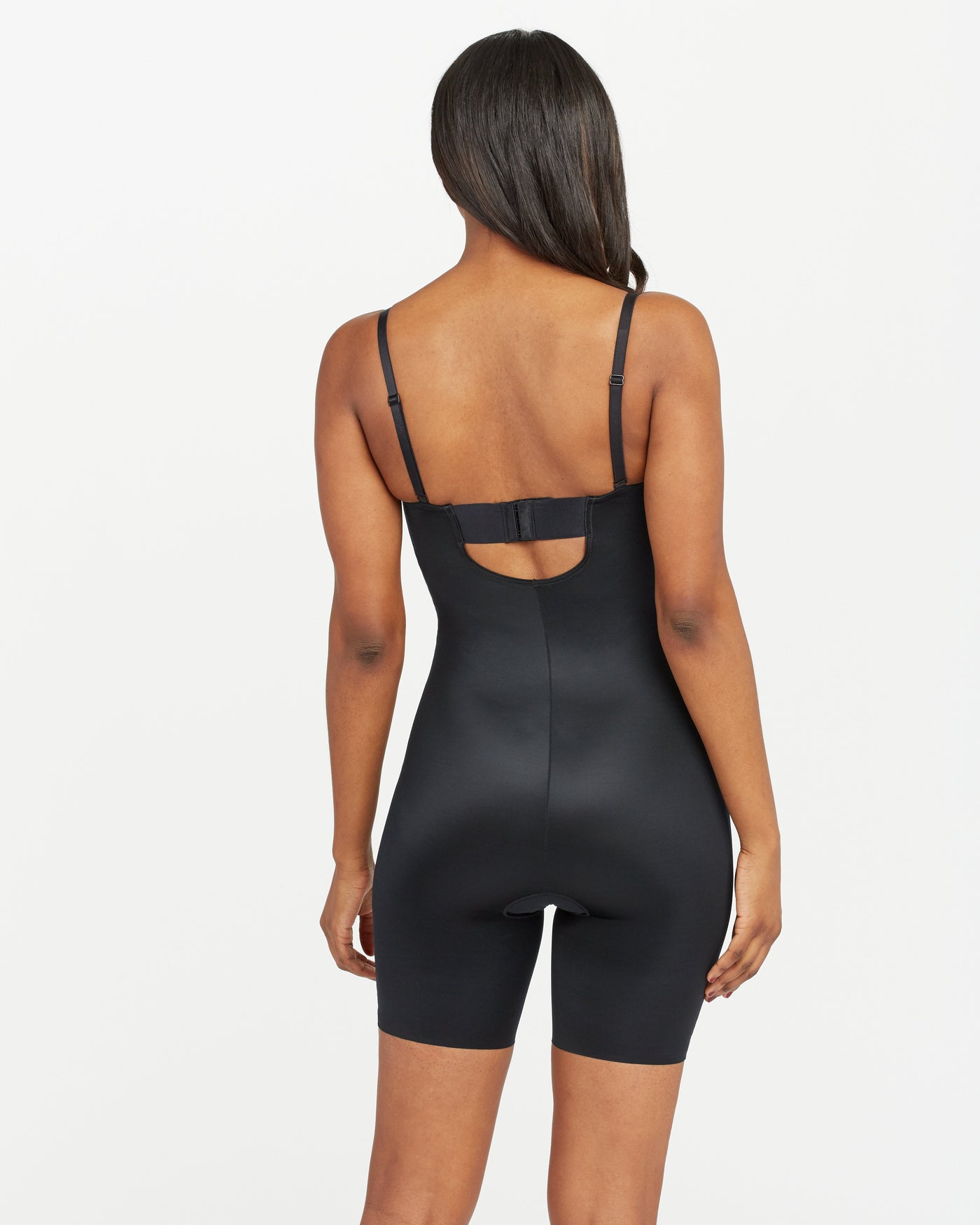 Suit Your Fancy Strapless Cupped Mid-Thigh Bodysuit - Very Black