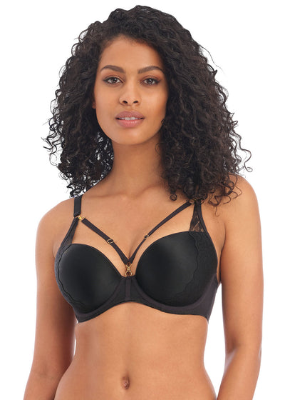 Temptress Moulded Plunge Bra - Black