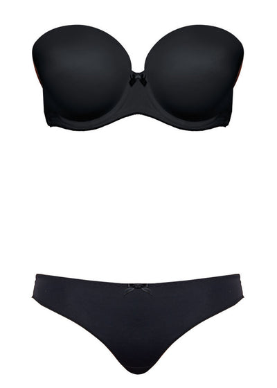 Deco Moulded Strapless Bra - Black