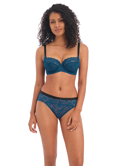 Offbeat Side Support Bra - Poseidon