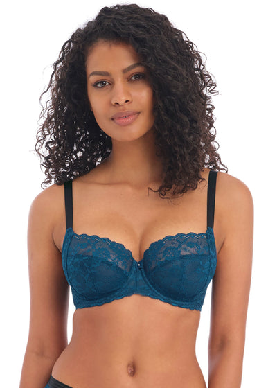 Offbeat Side Support Bra - Poseidon