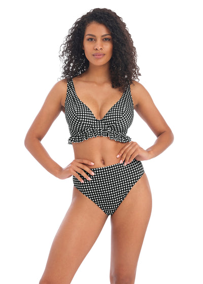 Check In High Apex Bikini Top - Monochrome