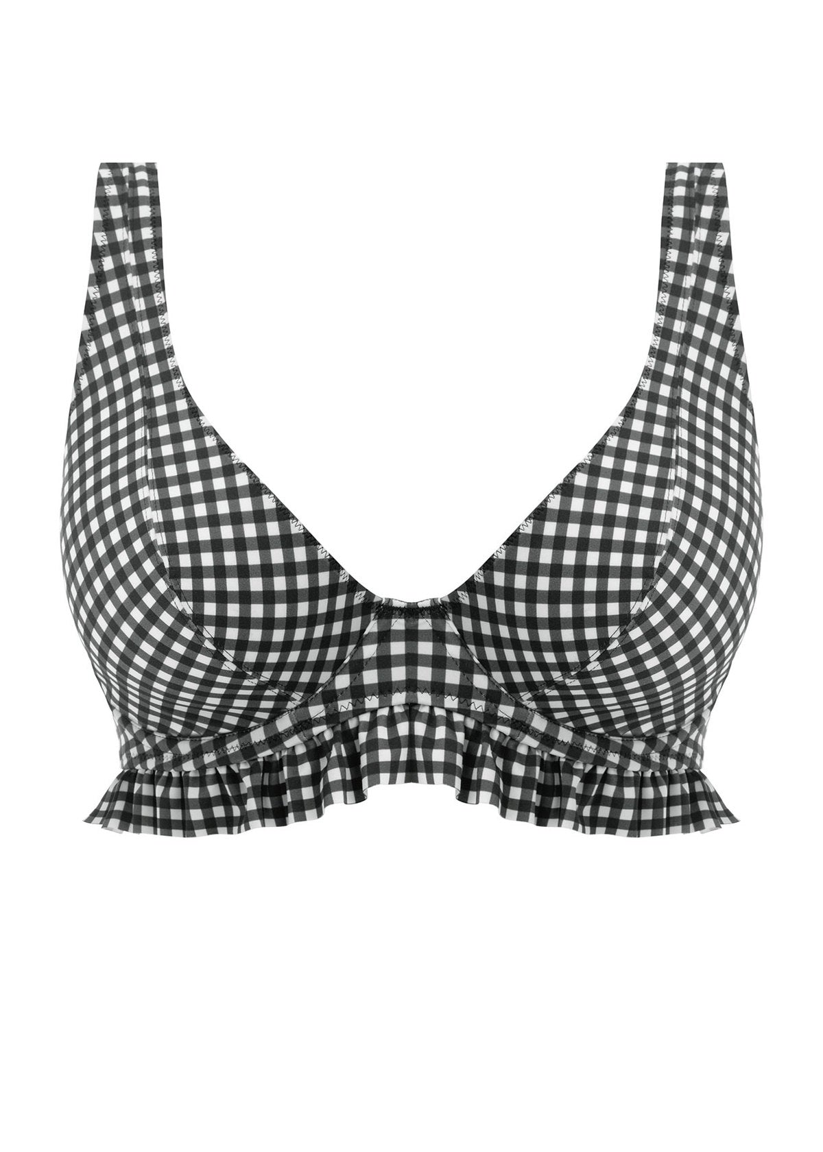 Check In High Apex Bikini Top - Monochrome