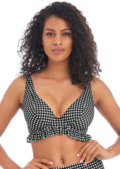 Check In High Apex Bikini Top - Monochrome