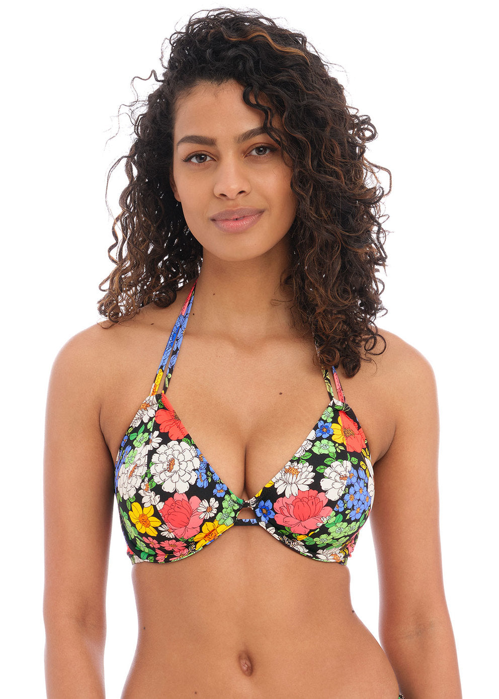 Floral Haze Halter Bikini Top - Multi