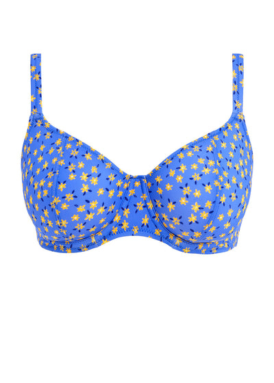 Garden Disco Plunge Bikini Top - Bluebell