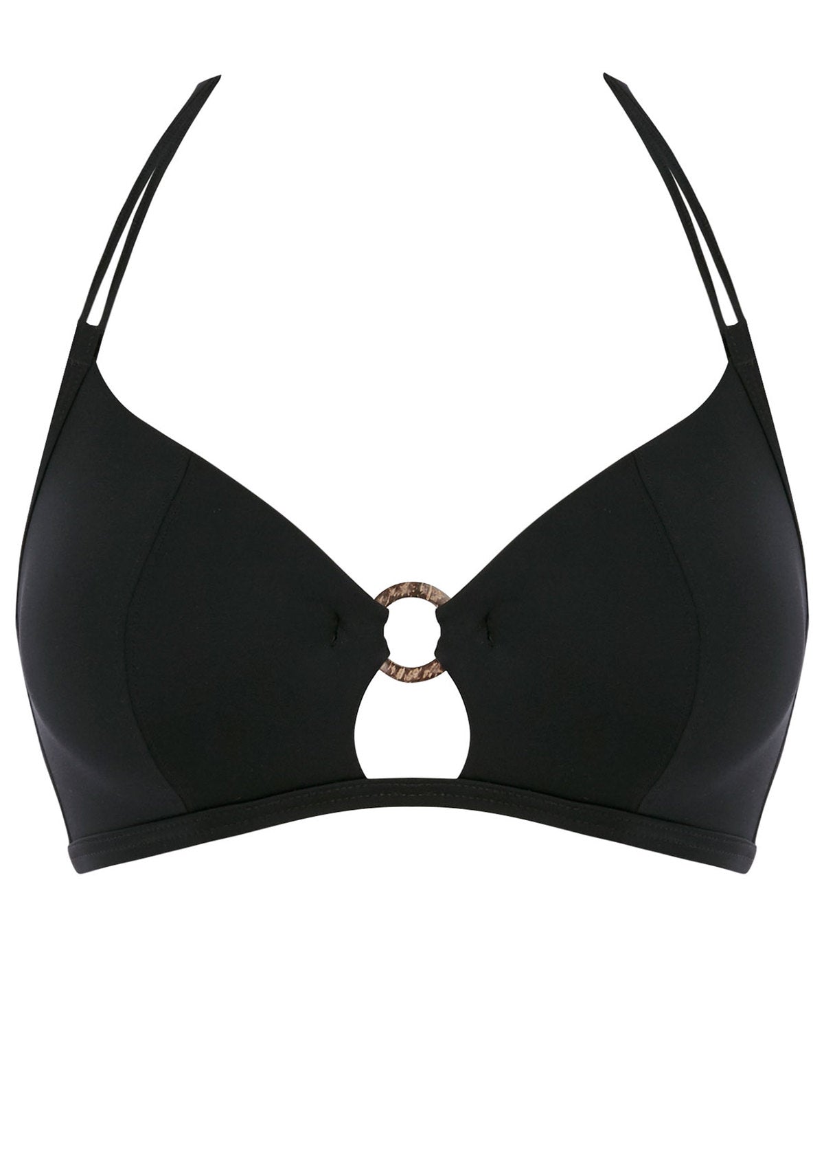 Coco Waves Triangle Bikini Top -Black