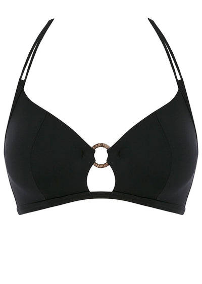 Coco Waves Triangle Bikini Top -Black