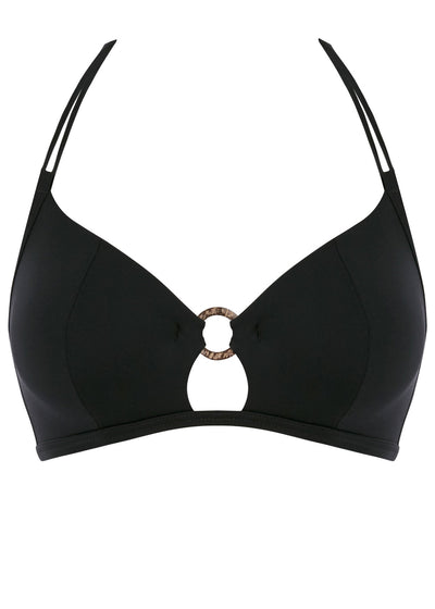 Coco Waves Triangle Bikini Top -Black