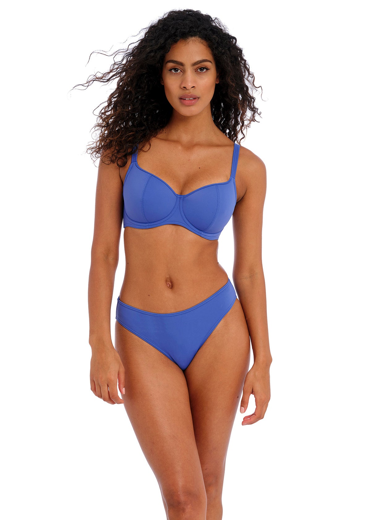 Jewel Cove Underwire Sweetheart Bikini Top - Plain Azure