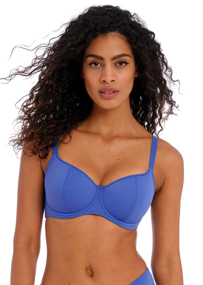 Jewel Cove Underwire Sweetheart Bikini Top - Plain Azure