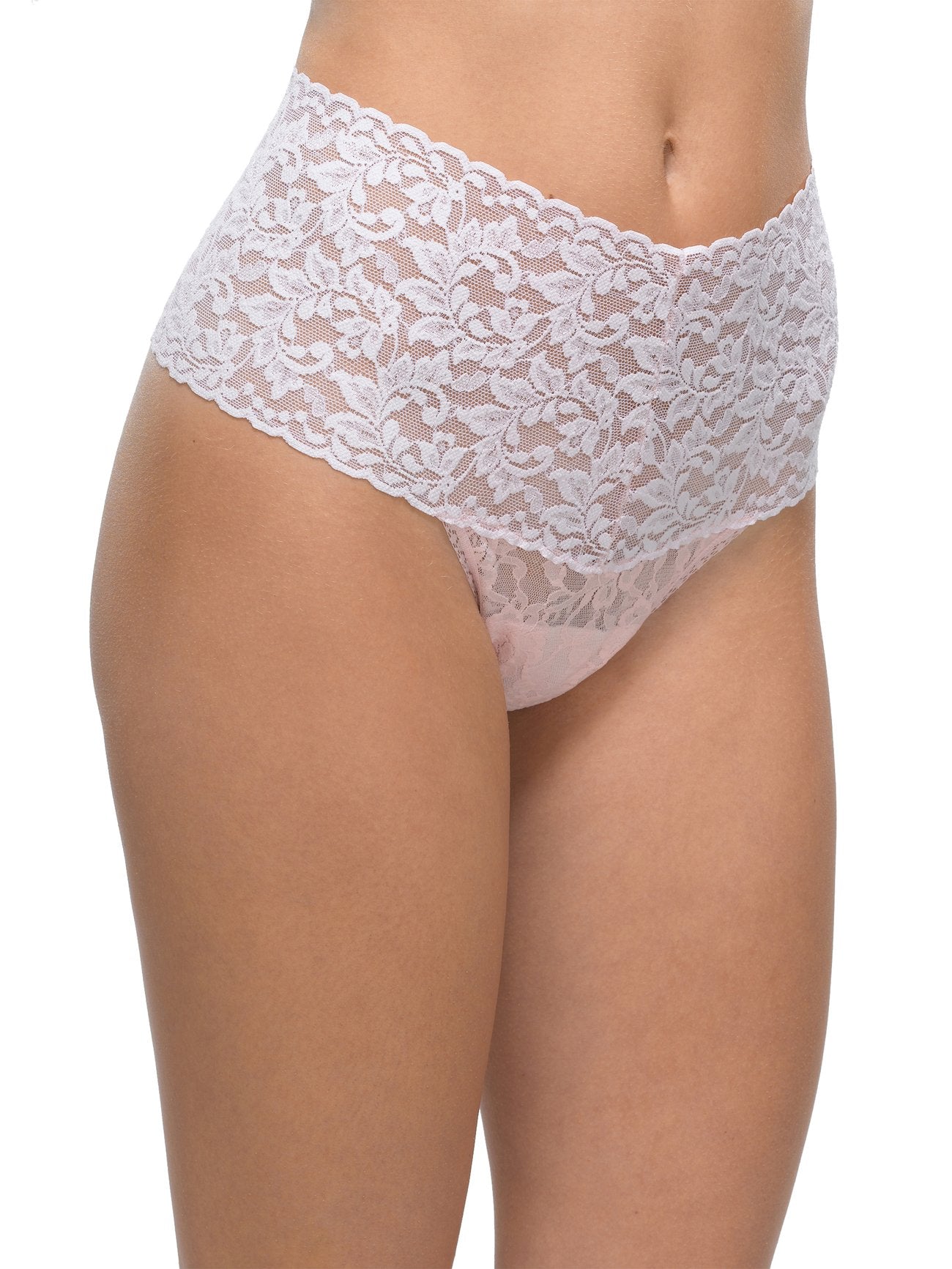 Retro Lace Thong - Bliss Pink