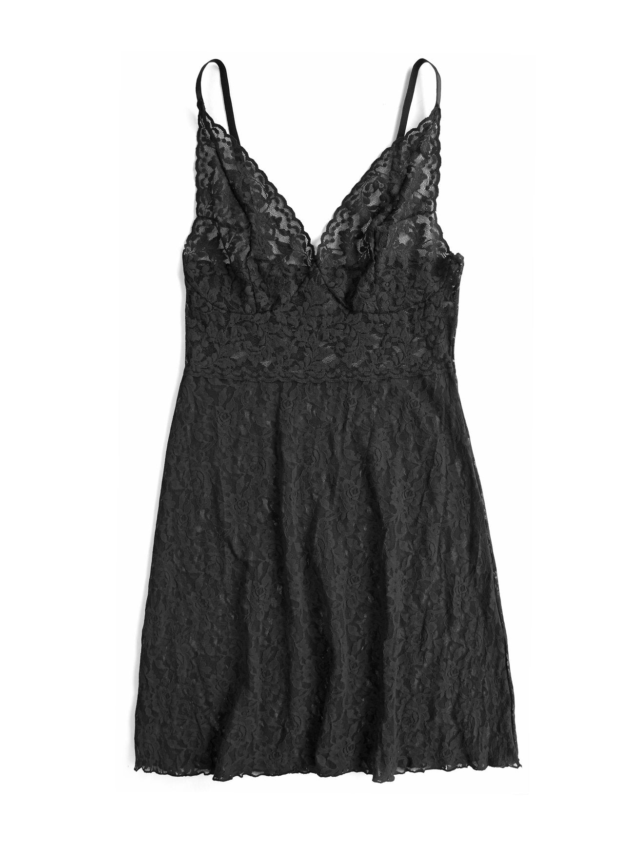 Retro Plunge Chemise - Black