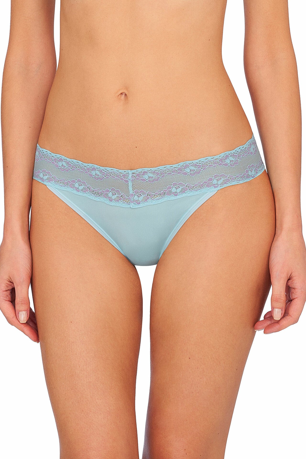 Bliss Perfection One-Size Thong - Clear/Grape