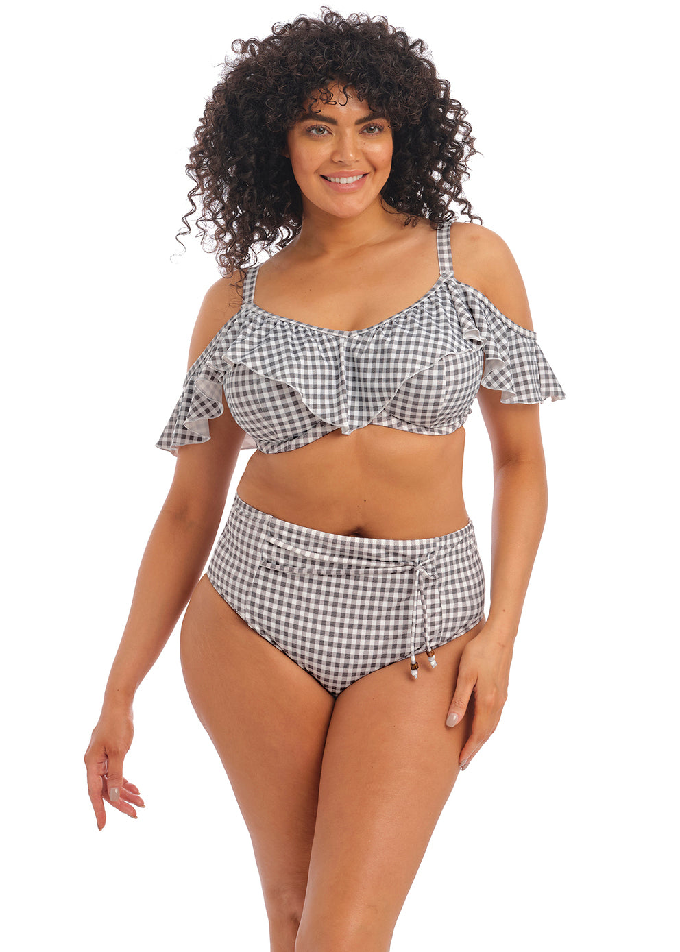 Checkmate Bardot Bikini Top - Grey Marl