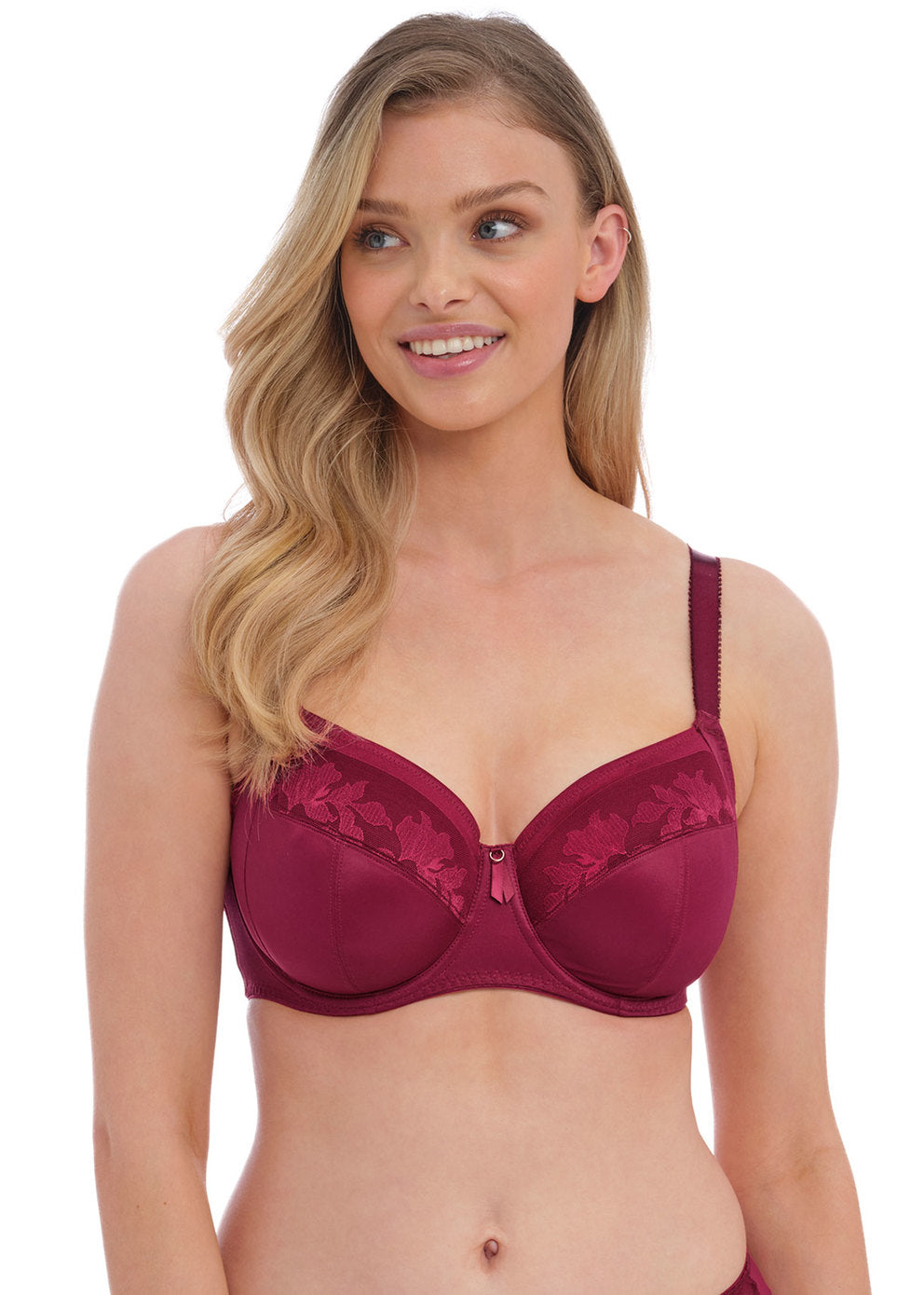 Illusion Side Support Bra - Berry