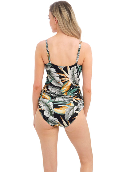 Bamboo Grove Twist Front Tankini Top - Jet