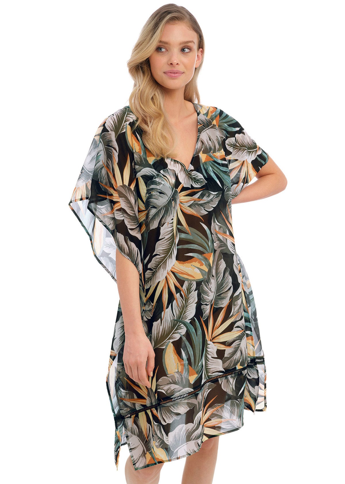 Bamboo Grove Kaftan - Jet