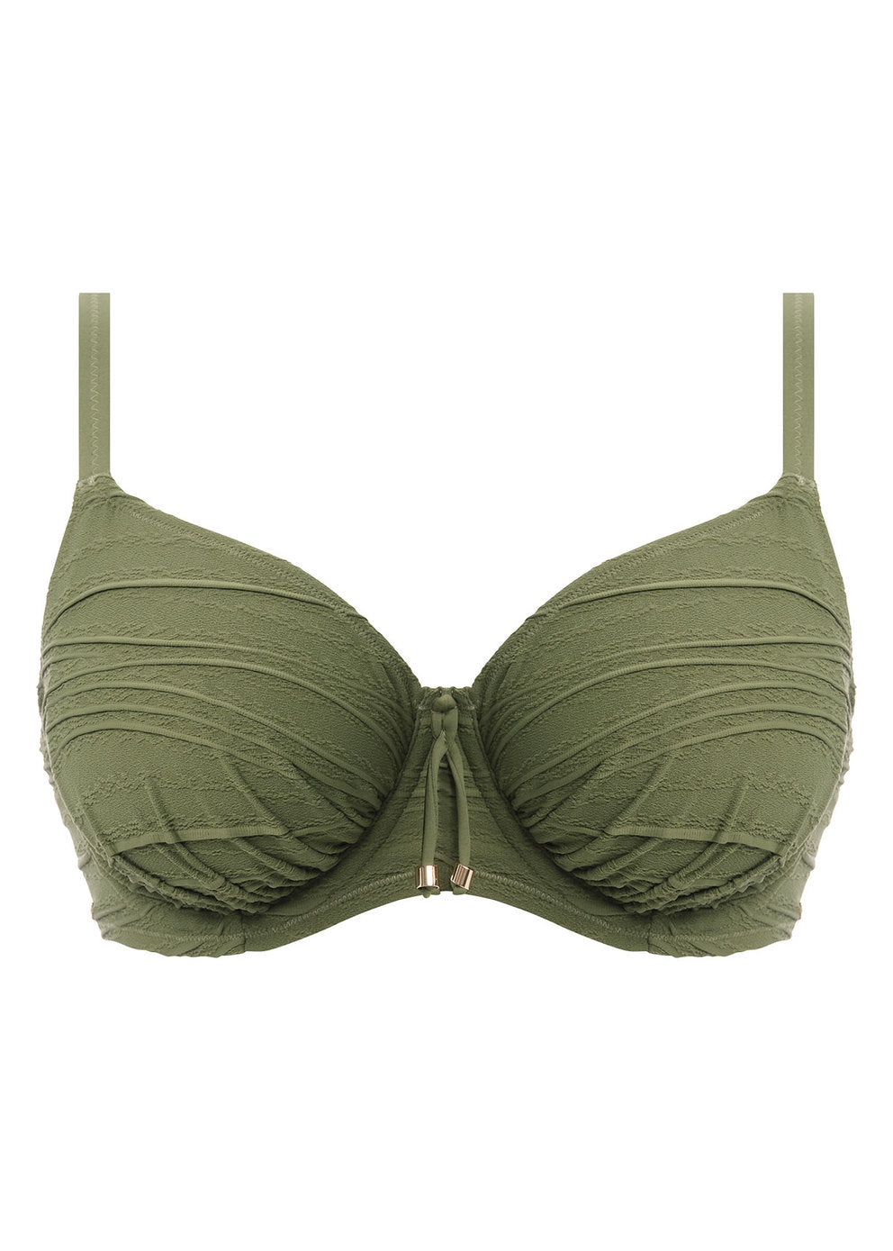 Beach Waves Full Cup Bikini Top-Olive
