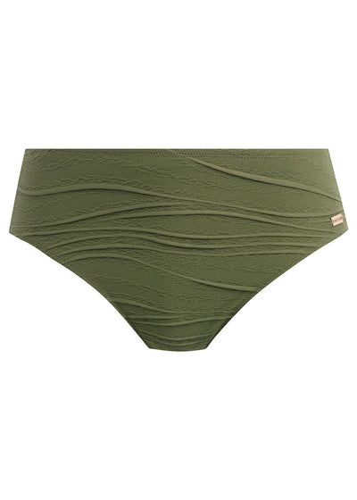 Beach Waves Mid Rise Bikini Brief - Olive