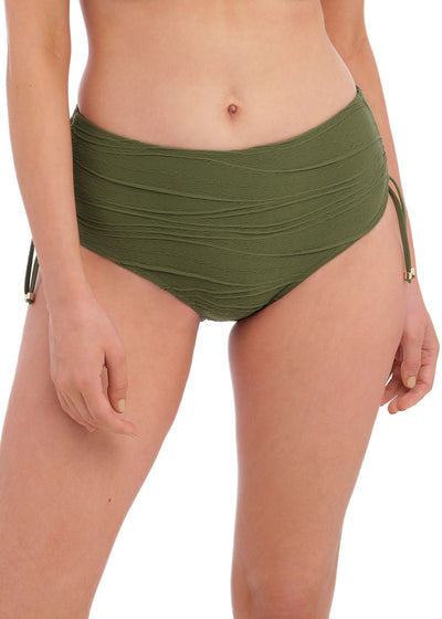 Beach Waves Adjustable Leg Bikini Short - Olive
