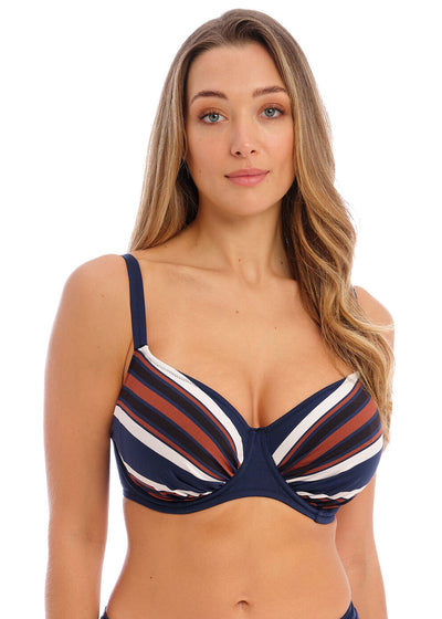 Ocean Cove Gathered Full Cup Bikini Top - Deep Sea