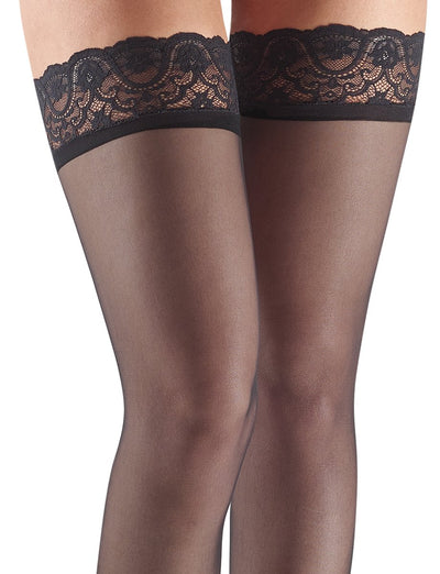 Sexy Up All Night Sheer Thigh-High - Black