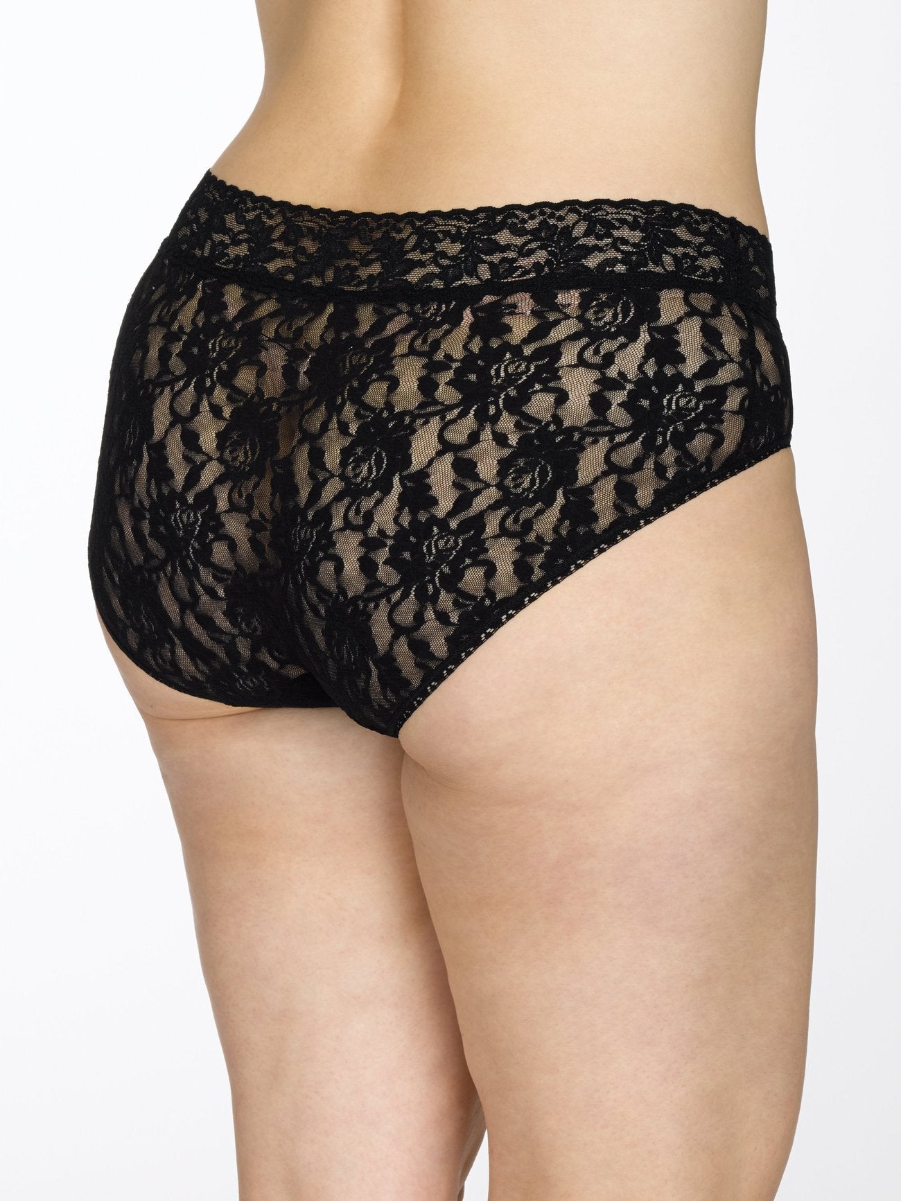 Plus Size Signature Lace French Brief - Black