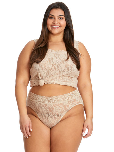 Plus Size Signature Lace French Brief - Chai