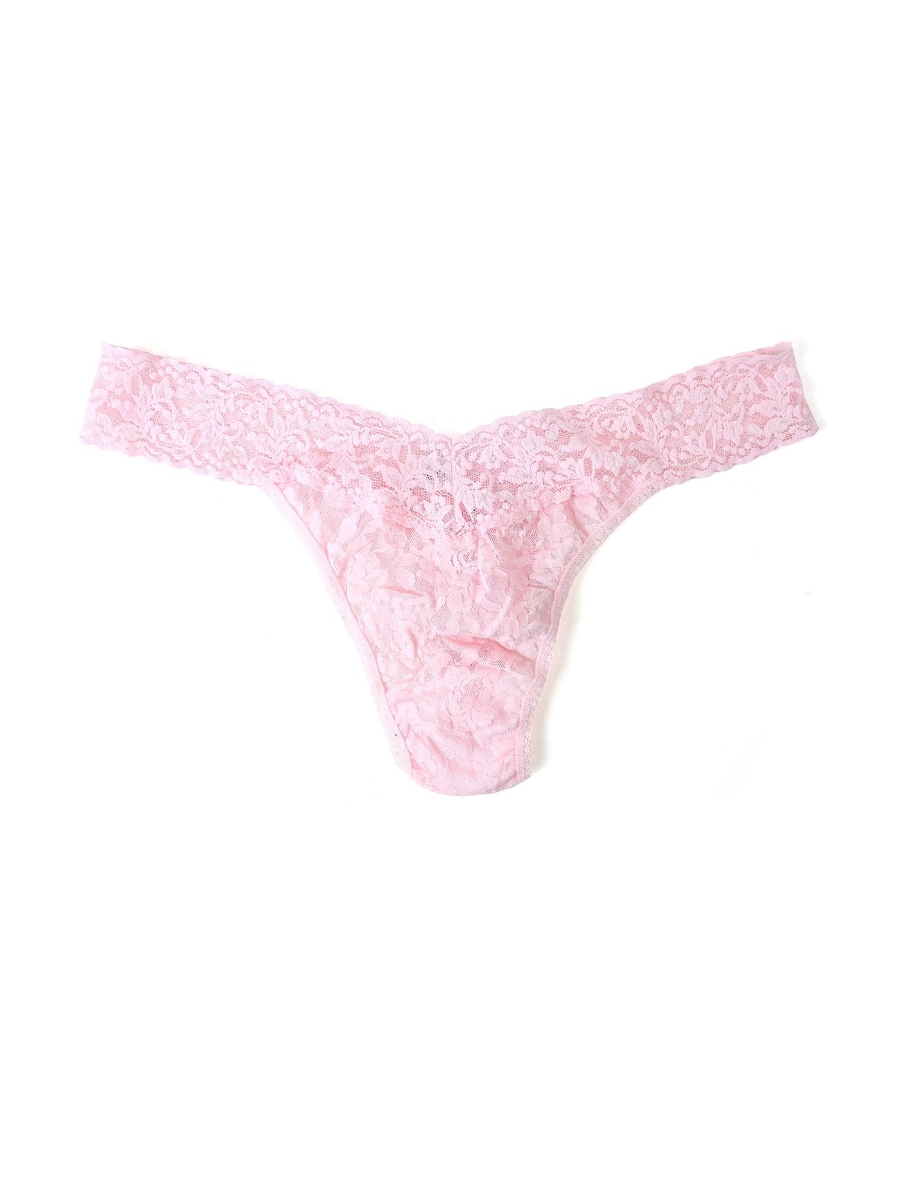 Plus Size Signature Lace Original Rise Thong - Bliss Pink