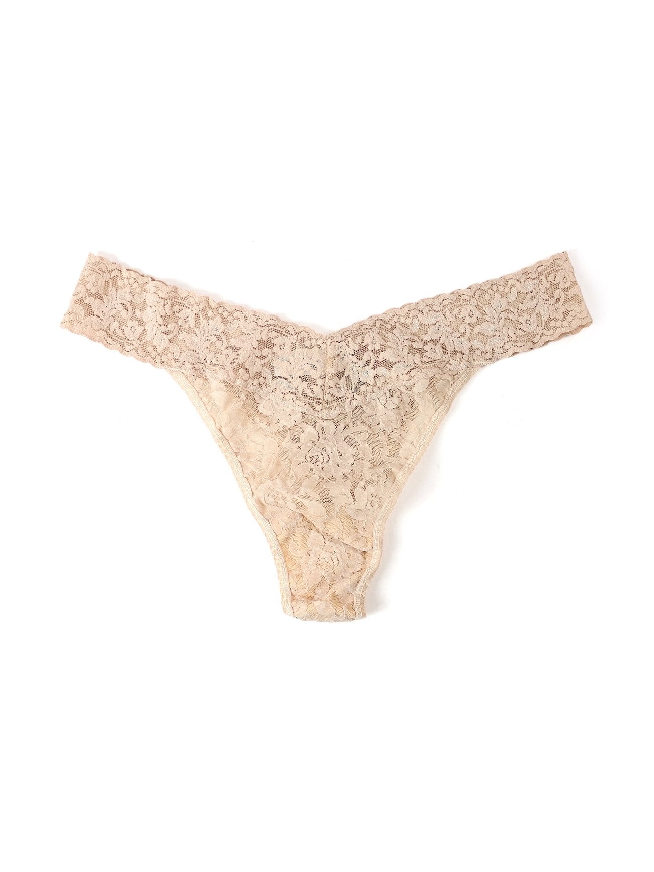 Plus Size Signature Lace Original Rise Thong - Chai