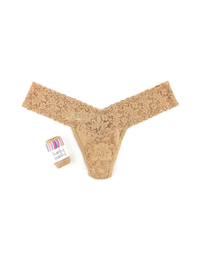 Signature Lace Low Rise Thong - Sun Tan