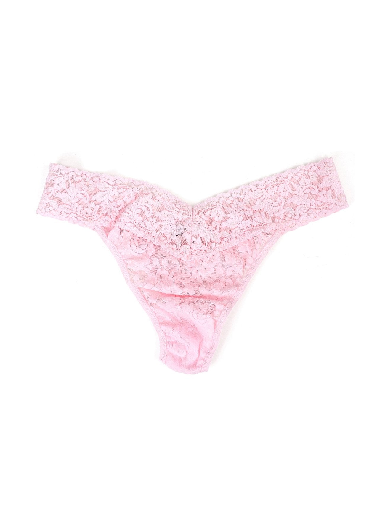 Signature Lace Original Rise Thong - Bliss Pink