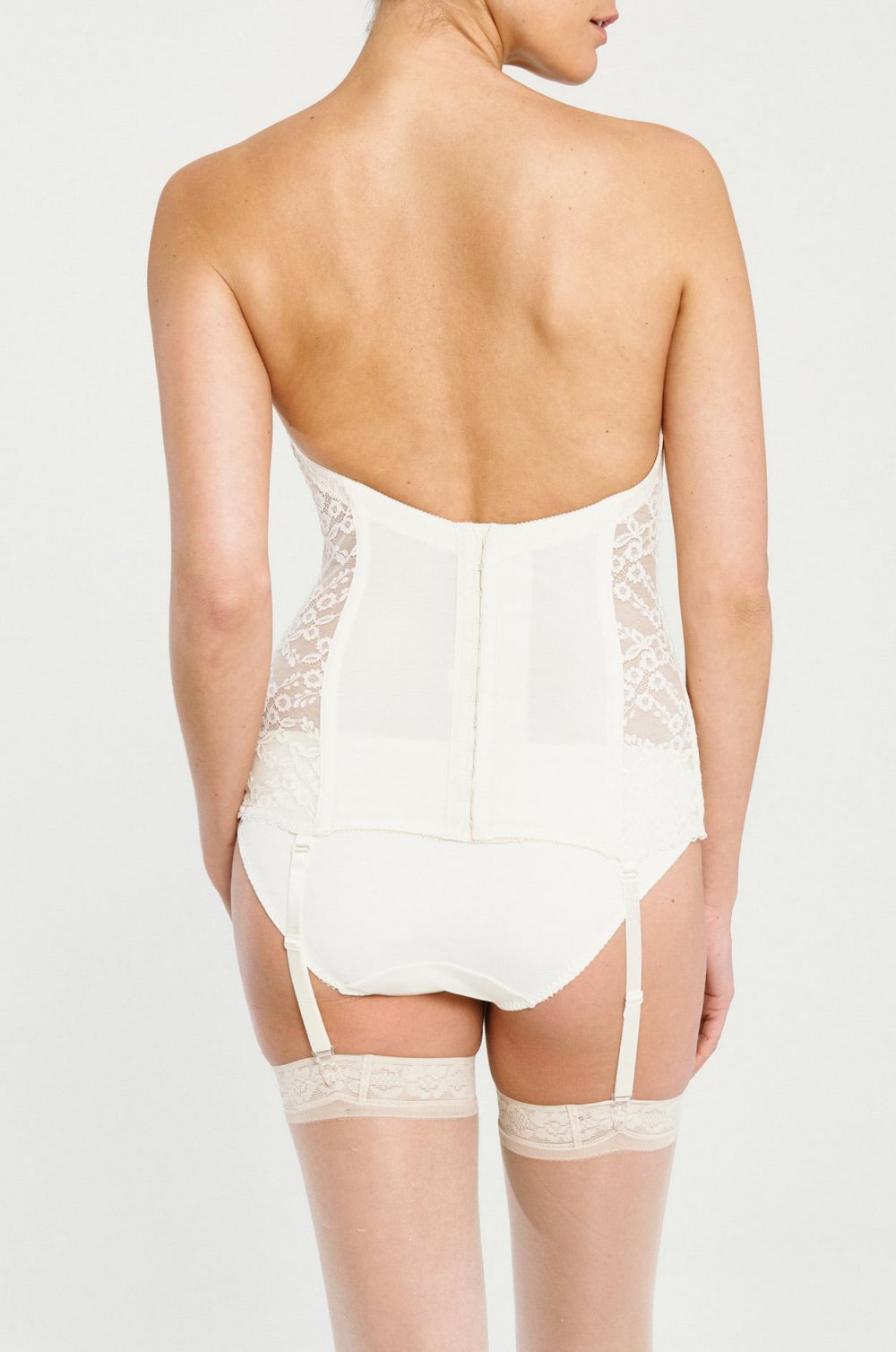 Lace Hourglass Bustier - White